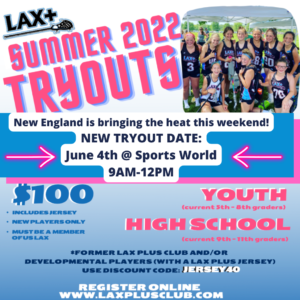 New England is bring the heat this weekend! NEW TRYOUT DATE June 4th 9AM-12PM